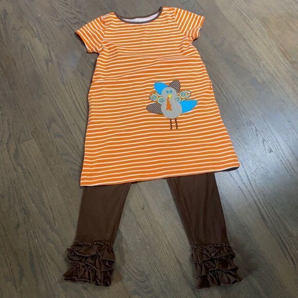 KELLY’S KIDS Turkey Mariah Dress & Raven Pant Set - Picture 1 of 6